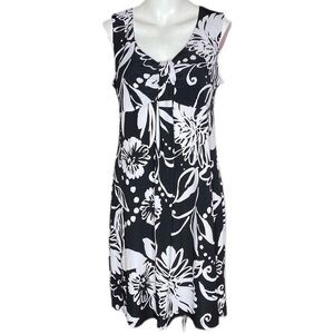 Style & Co. Black & White Floral Dress Size M